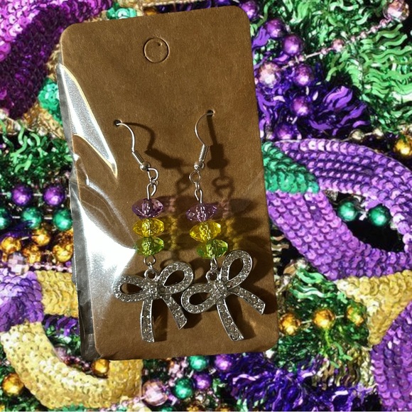 Mardi Gras Handmade Earrings - Picture 3 of 5